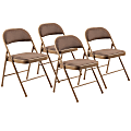 National Public Seating Commercialine 970 Series Fabric Upholstered Folding Chairs, Star Trail Brown, Pack Of 4 Chairs
