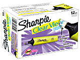 Sharpie® Clear View® Tank Highlighters, Chisel Point, Yellow, Pack Of 12