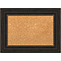 Amanti Art Rectangular Non-Magnetic Cork Bulletin Board, Natural, 23” x 17”, Accent Bronze Frame