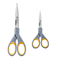 Westcott® Titanium Bonded Scissors, Pointed, Gray/Yellow, Pack Of 2