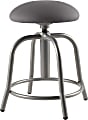 National Public Seating® 18" - 25" Height Adjustable Designer Stool, 3" Padded Charcoal Fabric Seat, Grey Frame