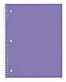 Just Basics® Poly Spiral Notebook, 8" x 10-1/2", 1 Subject, Wide Ruled, 70 Sheets, Bright Purple