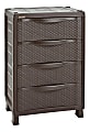 Inval 32"H 4-Drawer Rattan Storage Cabinet, Brown 1 thumbnail image