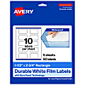 Avery® Waterproof Permanent Labels With Sure Feed®, 94230-WMF5, Rectangle, 1-1/2" x 2-3/4", White, Pack Of 50 1 thumbnail image