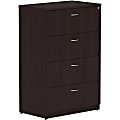 Lorell® Essentials 35-1/2"W x 22"D Lateral 4-Drawer File Cabinet, Espresso 1 thumbnail image