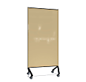 Ghent Pointe Magnetic Mobile Dry-Erase Glassboard, 76-1/2” x 36-3/16”, Beige, Black Metal Frame