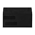 LUX #10 Invoice Envelopes, Double-Window, Gummed Seal, Midnight Black, Pack Of 500