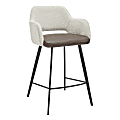 Eurostyle Desi Faux Leather/Fabric Swivel Counter Stool With Back, Ivory/Light Brown/Black 1 thumbnail image