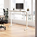 Bush Business Furniture Move 60 Series 60"W x 30"D Electric Height Adjustable Standing Desk, Natural Elm/White Powder Coat, Standard Delivery 1 thumbnail image