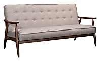 Zuo Modern Rocky Polyester Sofa, 32-15/16"H x 68-1/2"W x 32-1/8"D, Putty