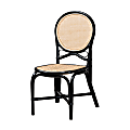 bali & pari Ayana Rattan Dining Accent Chair, Natural Brown/Black