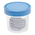Medline Specimen Container, 4 Oz., Blue/Clear, Case Of 100