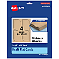 Avery® Print-To-The-Edge Flat Cards, 3-1/2"x5" Leaf, Kraft Brown, Pack Of 40 1 thumbnail image