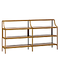 Sauder® International Lux Console Table, 32-11/16”H x 59-3/8”W x 13-3/16”D, Satin Gold/Sindoori Mango