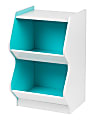 IRIS 27"H 2-Tier Bookshelf With Footboard, White/Blue
