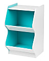 IRIS 27"H 2-Tier Bookshelf With Footboard, White/Blue 1 thumbnail image