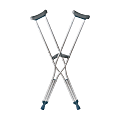 DMI® Aluminum Push-Button Crutches, Child, Fit Users 4' – 4' 6", Silver, Pack Of 2