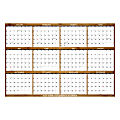 2025 SwiftGlimpse Daily/Yearly Wall Calendar, 24" x 36", Rustic Brown, January 2025 To December 2025, SG 2025 WOOD