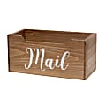 Elegant Designs Tabletop Decorative Script Word Organizer Box, 5-1/2”H x 5-1/2”W x 11-1/2”D, Natural