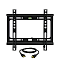 MegaMounts Fixed Wall Mount For 17 - 42" Displays With Bubble Level And HDMI™ Cable, 6.8"H x 10.19"W x 0.88"D, Black 1 thumbnail image