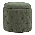Office Star Erindale Round Storage Ottoman, 18”H x 18-1/2”W x 18-1/2”D, Pine 1 thumbnail image