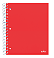 Office Depot® Brand Stellar Poly Notebook, 8-1/2" x 11", 3 Subject, College Ruled, 150 Sheets, Red