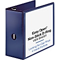 Sparco Easy-Open View 3-Ring Binder, 5" D-Rings, Navy