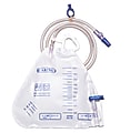 Medline Urology Drainage Bags, Side-Tap Port, 2,000 mL, Clear, Pack Of 20 Bags