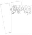 Great Papers! Flat Card Invitation, 5 1/2" x 7 3/4", 127 Lb, Foil Damask, Silver/White, Pack Of 20