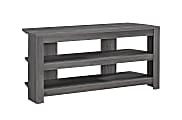 Monarch Specialties TV Stand, 3-Shelf, For Flat-Panel TVs Up To 40", Gray