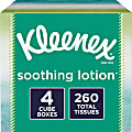 Kleenex® Soothing Lotion 3-Ply Facial Tissues, White, 65 Sheets Per Box, Carton Of 4 Boxes 1 thumbnail image