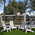 Flash Furniture Sawyer Modern All-Weather Poly Resin Wood Adirondack Chairs, White, Set Of 4 Chairs 1 thumbnail image