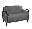 Ave Six Main Street Loveseat, Woven Charcoal/Espresso 1 thumbnail image