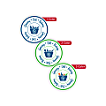 Custom Printed Outdoor Weatherproof 1-, 2- Or 3-Color Labels And Stickers, 1-3/4" Circle, Box Of 250 Labels