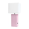 Lalia Home Lexington Table Lamp With USB Charging Port, 21"H, White/Blush Pink 1 thumbnail image