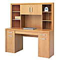 Office Depot® Brand State Street Corner Desk With Hutch, 62 3/8"H x 59 1/2"W x 24 5/8"D, Canyon Maple