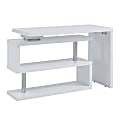 SEI Furniture Yates 3-Shelf 45"W Corner Writing Desk, White/Chrome