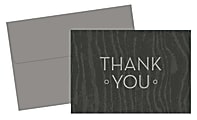 Great Papers! Thank You Cards, 4 7/8" x 3 3/8", Wood Grain, Gray, Pack Of 20