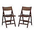 Linon Kallun Folding Chairs, Walnut, Set Of 2 Chairs 1 thumbnail image