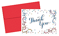 Great Papers! Thank You Cards, 4 7/8" x 3 3/8", Party Elements, Multicolor, Pack Of 20