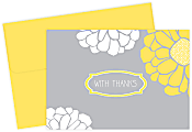 Great Papers! Thank You Note Cards, 4.875" x 3.375", Sunny Flowers, Gray/Yellow, Pack Of 24