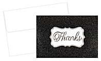 Great Papers! Thank You Cards, 4 7/8" x 3 3/8", Glitzy, Black/White, Pack Of 25