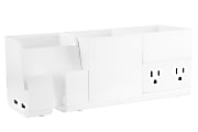 Bostitch® Konnect Stackable 4-Piece Desk Organization Kit With Power Station, White 1 thumbnail image