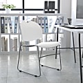 Flash Furniture HERCULES Plastic Ultra-Compact Stack Chair, White/Silver 1 thumbnail image