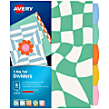 Avery® Big Tab™ Reversible Fashion Dividers, 8-1/2" x 11", Retro Pattern, Pack Of 5 Dividers 1 thumbnail image
