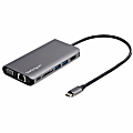 StarTech.com USB-C Multiport Adapter - HDMI or VGA - Attached 30 cm Host Cable - 1x USB-C and 2x USB-A - 100W PD includes PD Passthrough - SD Card Reader - USB Type-C Mini Dock (DKT30CHVAUSP)