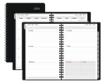 FORAY™ Weekly/Monthly Planner With Simulated Leather Cover, 5" x 8", 30% Recycled, Black, January–December 2015 1 thumbnail image
