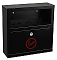 Alpine Quick Clean Rectangular Steel Wall-Mounted Cigarette Disposal Bin, 12-1/4"H x 5-13/16"W x 4-1/4"D, Black