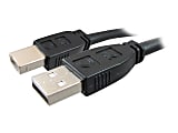 Comprehensive Pro AV/IT Active Plenum USB A Male to B Male Cable 25ft - 25 ft USB Data Transfer Cable - First End: 1 x Type A Male USB - Second End: 1 x Type B Male USB - 480 Mbit/s - Extension Cable - 24/22 AWG - Matte Black