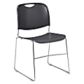 National Public Seating 8500 Ultra-Compact Stack Chair, Gunmetal/Chrome